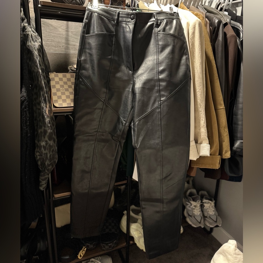 Wilfred Rebel Black Leather Pants